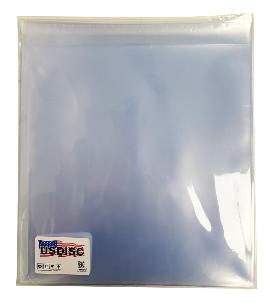 USDISC Record Outer Sleeves 12", LP, OPP, 4mil Sealable Flap, Clear