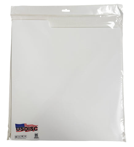 USDISC Record Dividers 12", LP, Polypropylene, 28pt Square Corners, White