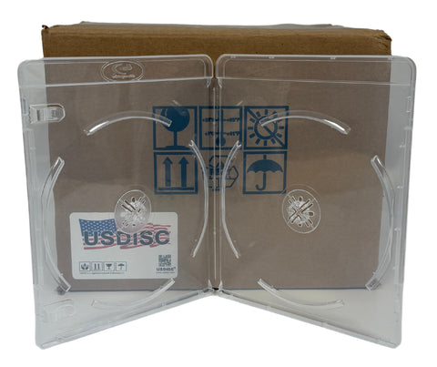 USDISC Blu-ray Cases Standard 11mm, Double 2 Disc, Clear