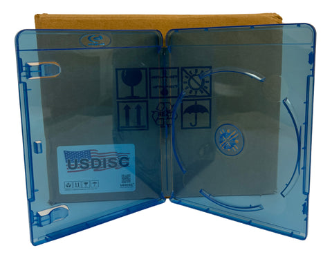 USDISC Blu-ray Cases Standard 12mm, Single 1 Disc, Clear Blue