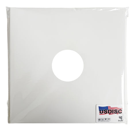 USDISC Record Jackets 12", LP, Cardboard, 350g Center Hole, White