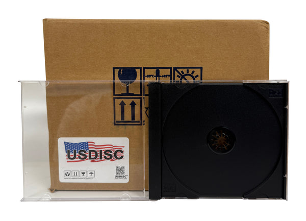 USDISC CD Jewel Cases Standard 10.4mm Heavyweight 90g, Single 1 Disc,