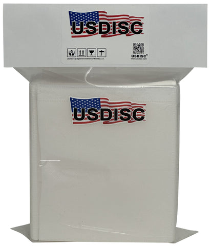 USDISC Plastic Sleeves, Binder Filing, Double-sided 2 Disc, White