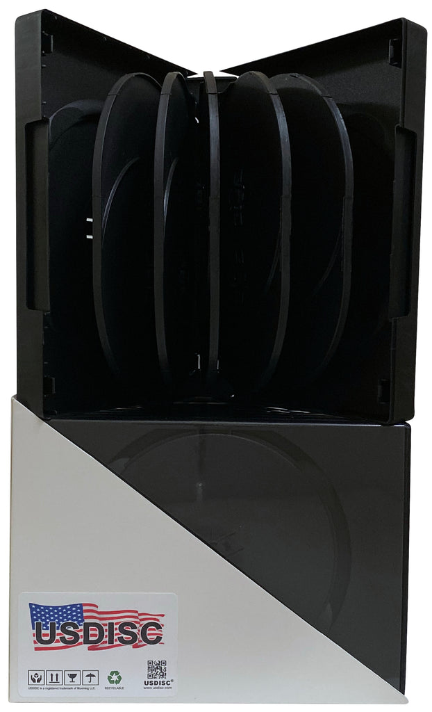 USDISC DVD Cases Chubby 39mm Economy, Duodecuple 12 Disc, Black