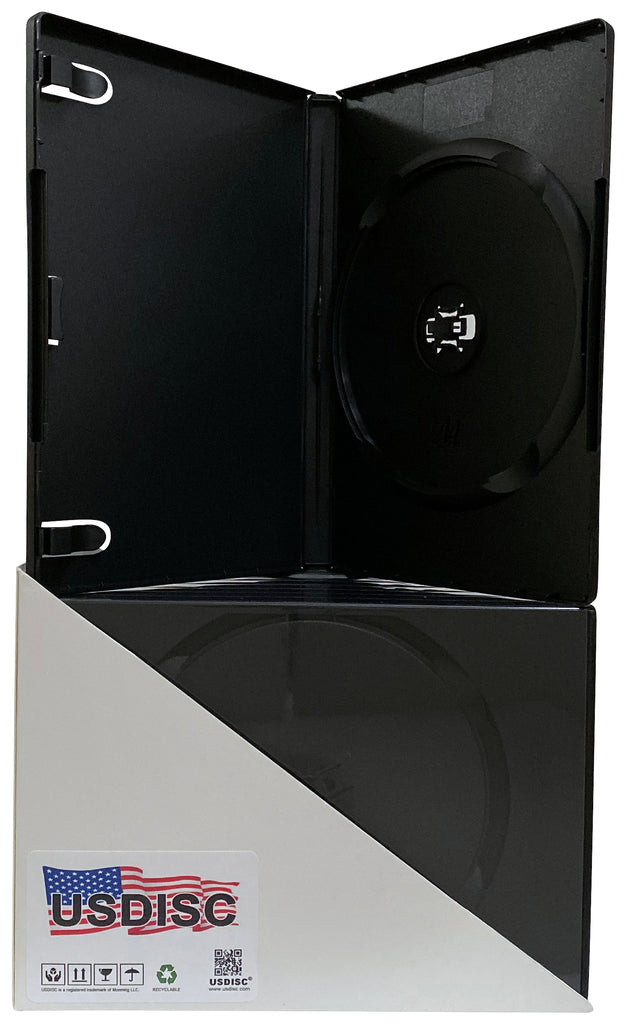 USDISC DVD Cases Standard 14mm M-Lock Hub, Single 1 Disc, Black