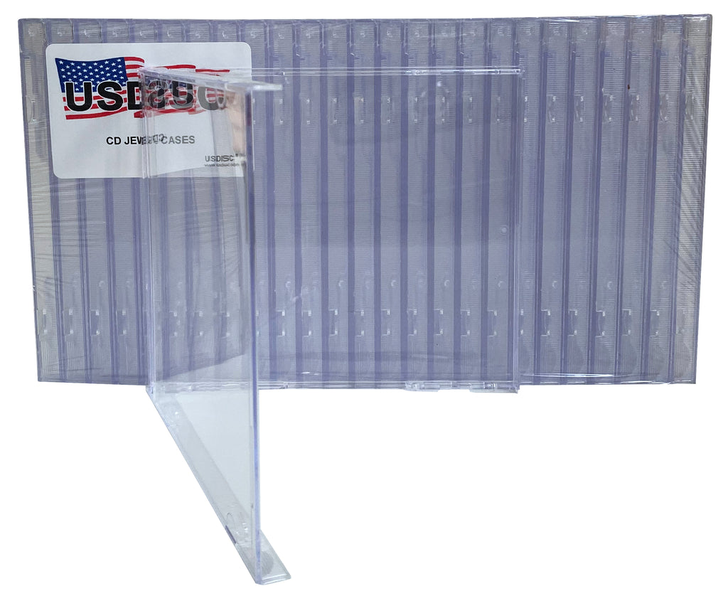 USDISC CD Jewel Cases Standard 10.4mm, No Tray, Clear