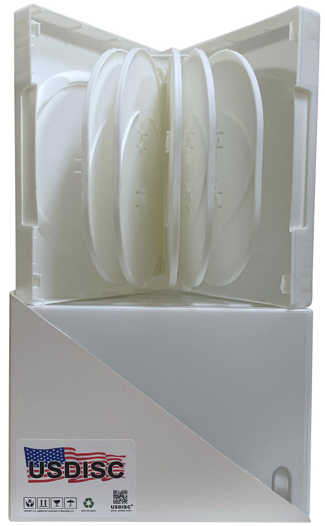 USDISC DVD Cases Chubby 39mm Economy, Duodecuple 12 Disc, White