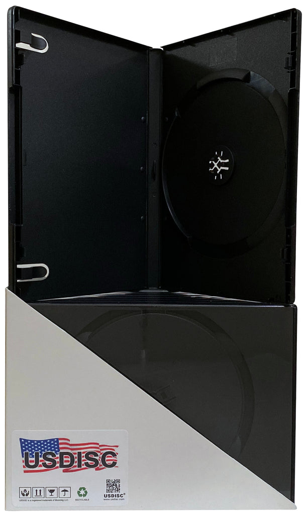 USDISC DVD Cases Standard 14mm Economy, Single 1 Disc, Black