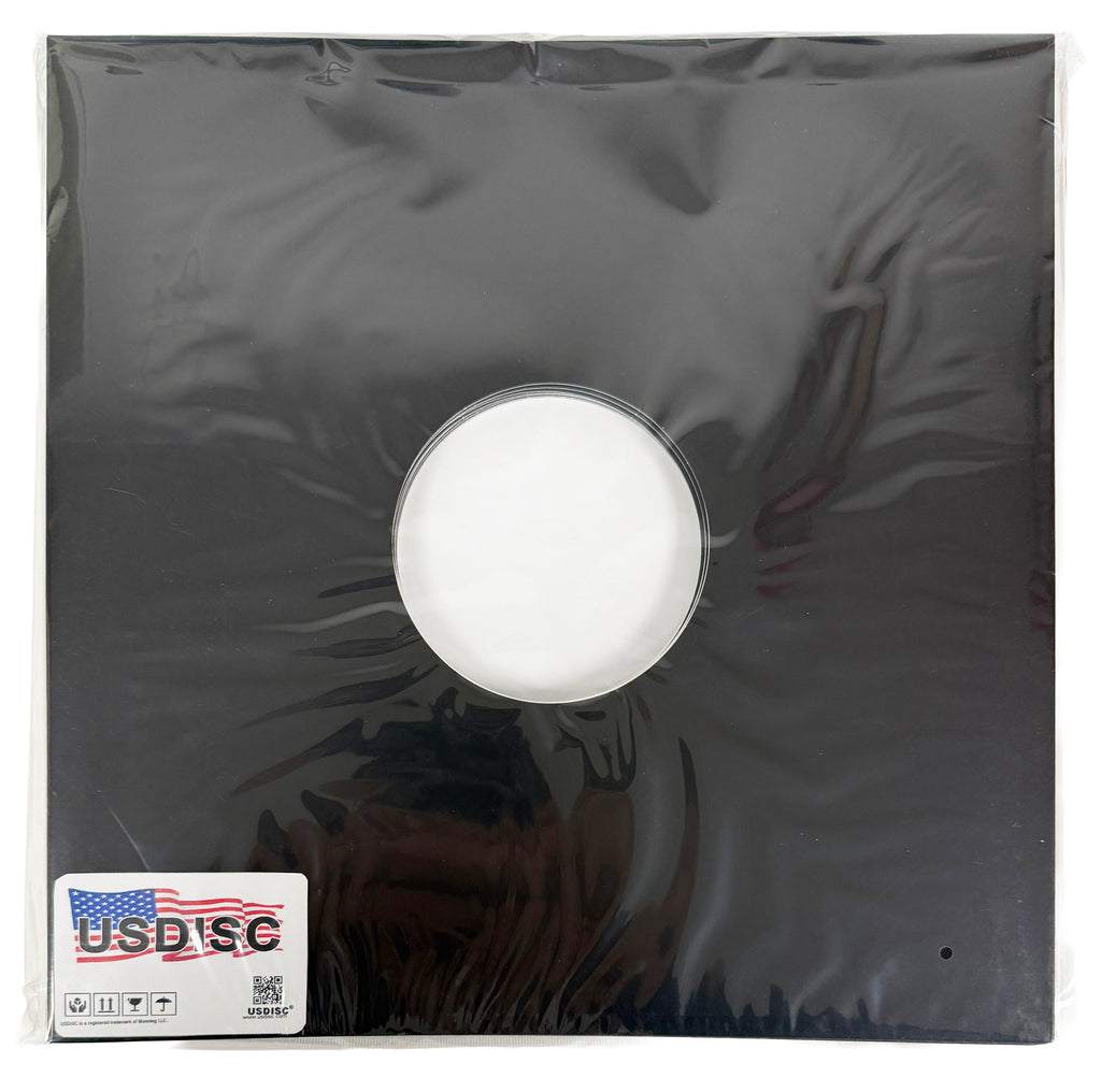 USDISC Record Jackets 12", LP, Cardboard, 350g Center Hole, Black