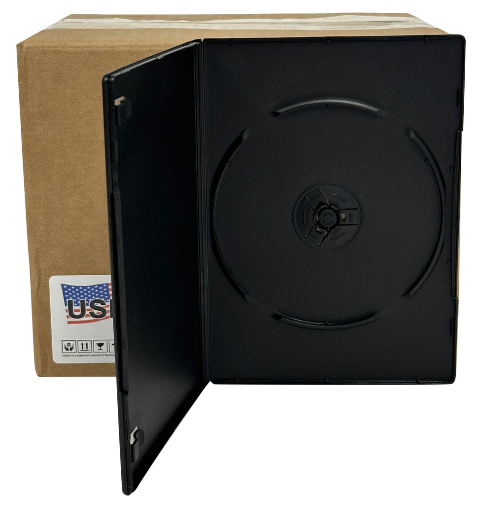 USDISC DVD Cases Slimline 7mm Premium, Single 1 Disc, Black