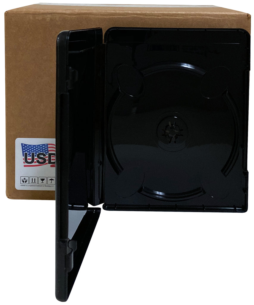 USDISC Blu-ray Cases Standard 14mm, Single 1 Disc, Glossy Black