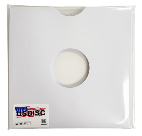 USDISC Record Inner Sleeves 10", Paper, Square Corners, White