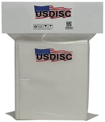USDISC Plastic Sleeves, Binder Filing, Double-sided 2 Disc, White