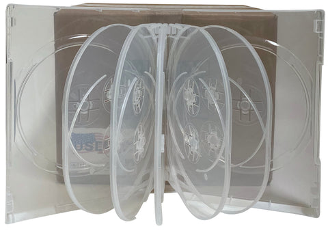 USDISC DVD Cases Chubby 39mm Economy, Duodecuple 12 Disc, Clear