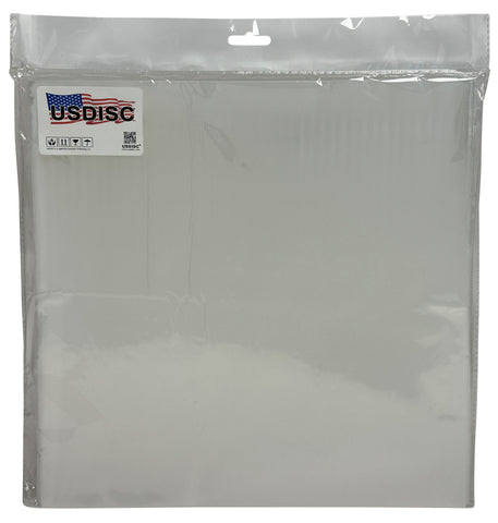 USDISC Storage Pockets 12.75 x 13, No Flap, 3mil Cardstock, Clear