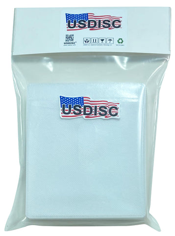 USDISC Plastic Sleeves, Double-sided 2 Disc, White