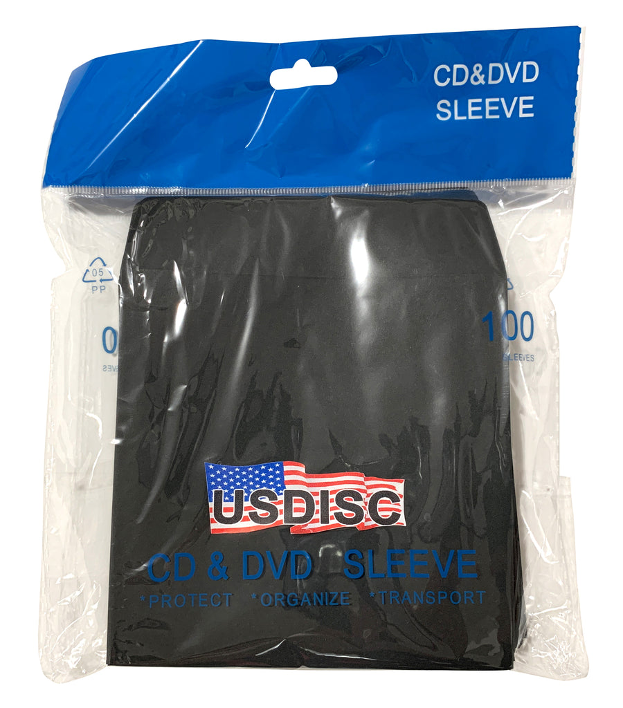 USDISC Paper Sleeves 100g No Window, Flap, Black