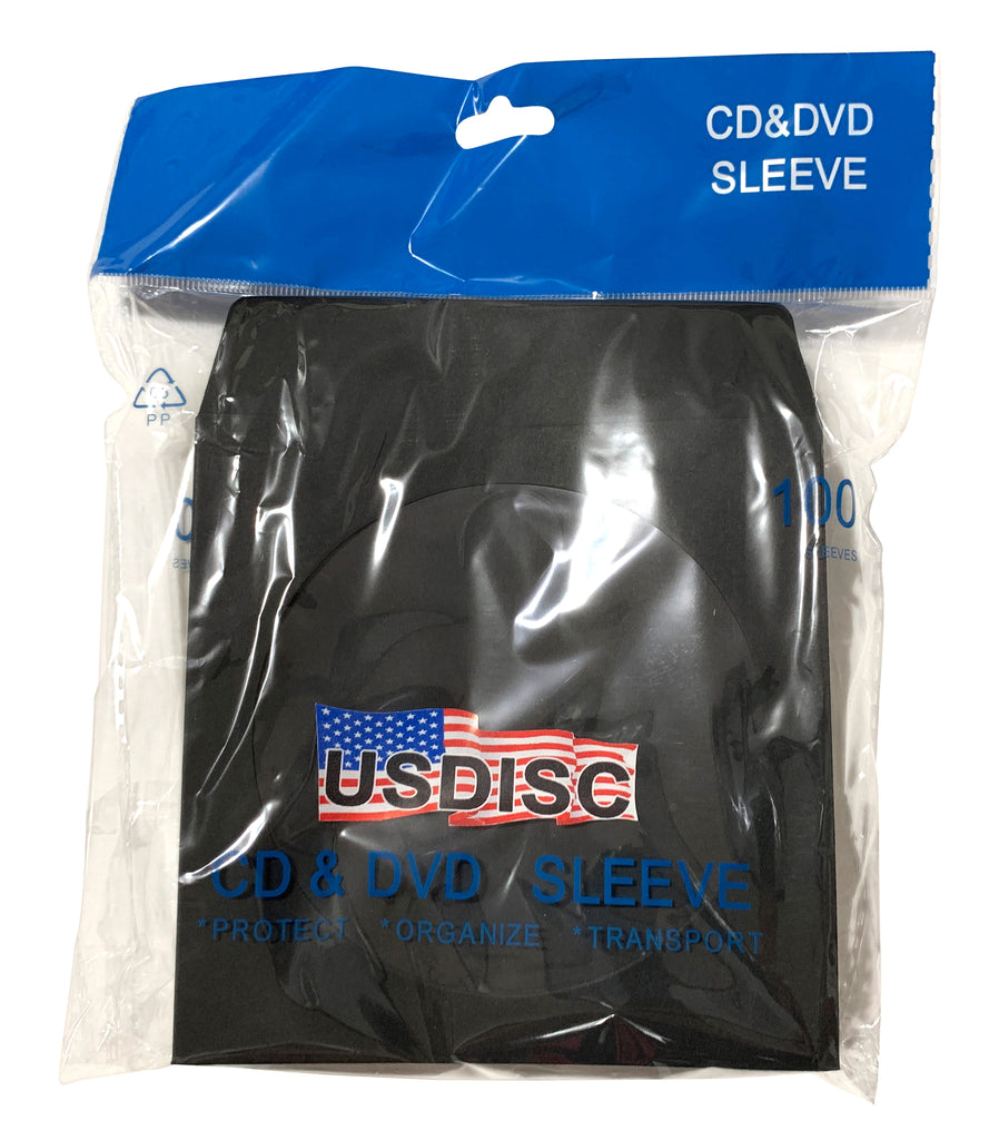 USDISC Paper Sleeves 100g Window, Flap, Black