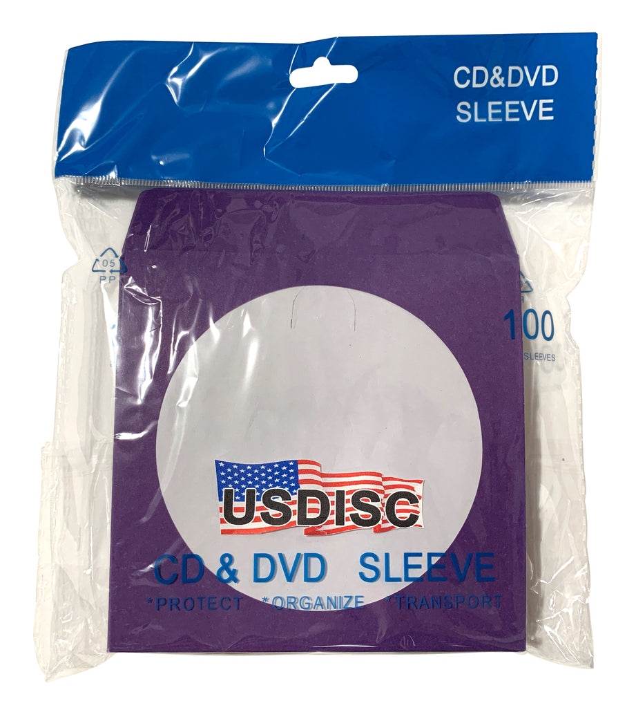 USDISC Paper Sleeves 100g Window, Flap, Purple
