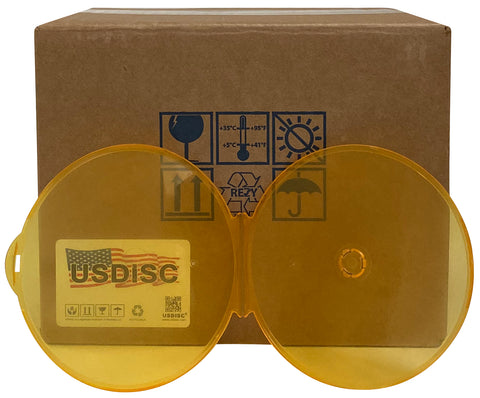USDISC Clamshell Cases, Single 1 Disc, Clear Orange