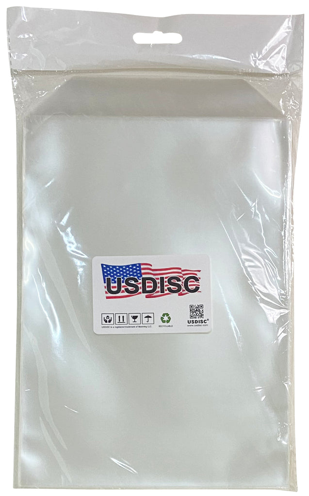 USDISC Storage Pockets 6.75 x 9.5, Flap, 4mil Stamp & Die, Clear