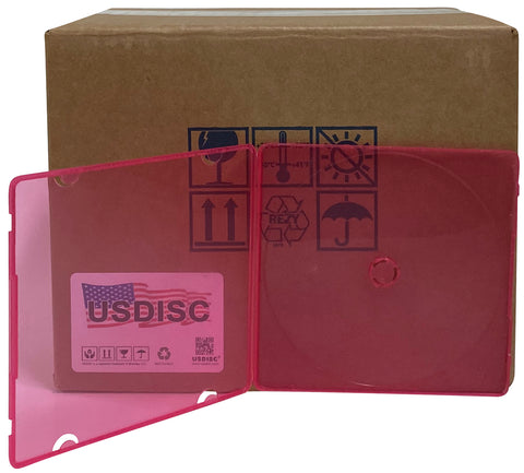 USDISC PP Poly Cases 5mm, Single 1 Disc, Clear Red
