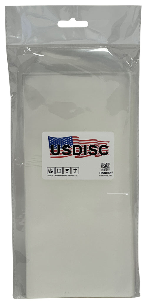 USDISC Storage Pockets 4.375 x 9.375, Flap, 4mil Slimline Die, Clear