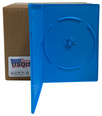 USDISC DVD Cases Slimline 7mm Premium, Single 1 Disc, Blue