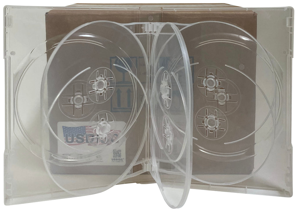 USDISC DVD Cases Chubby 27mm Economy, Octuple 8 Disc, Clear