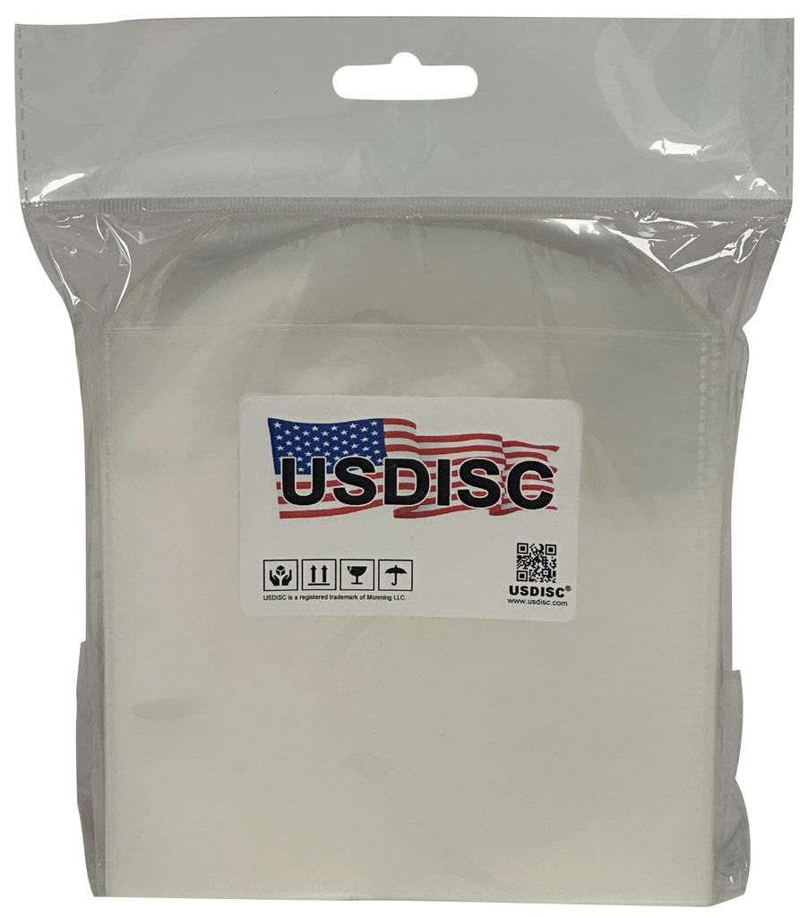 USDISC Plastic Sleeves 4mil 5.2 x 5.1, Stitches, Clear