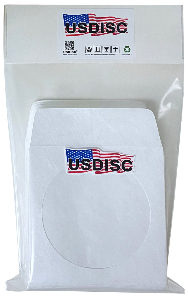 USDISC Tyvek Sleeves Window, Flap, White