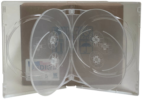 USDISC DVD Cases Chubby 22mm Economy, Sextuple 6 Disc, Clear