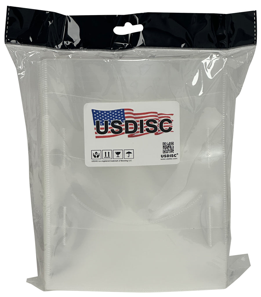 USDISC Plastic Sleeves 4mil 5.75 x 7.5, Fits DVD Booklet, Double 2 Disc, Clear