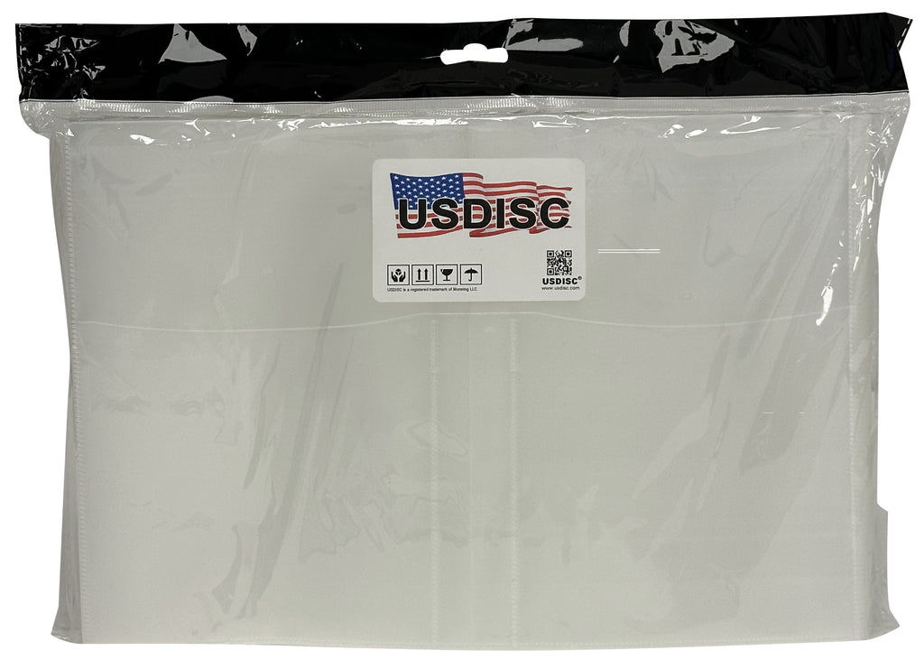 USDISC Plastic Sleeves 4mil 11 x 7.5, Full DVD Insert, Double 2 Disc, Clear