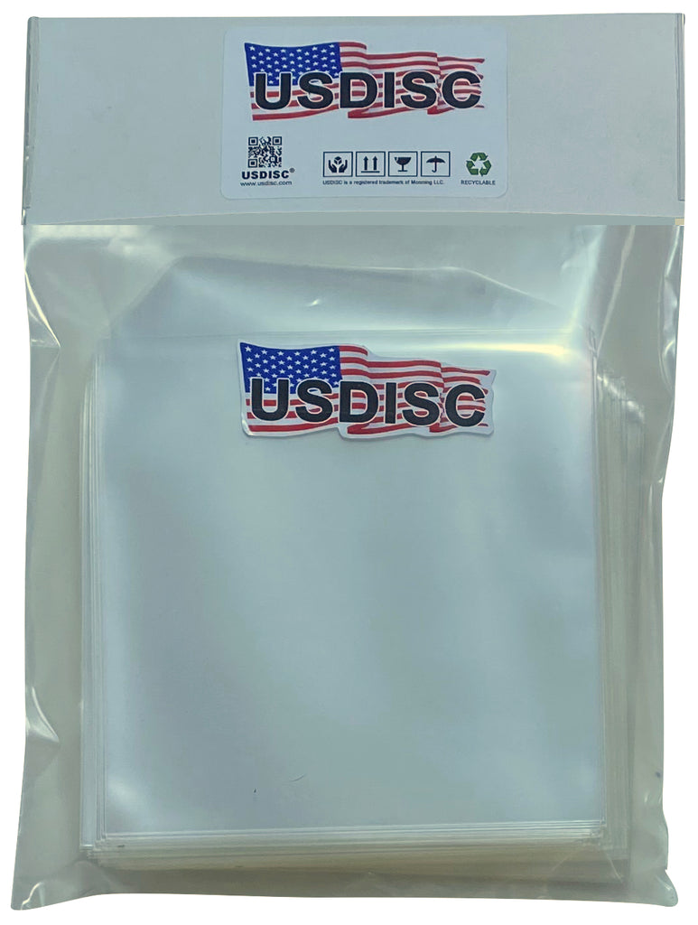 USDISC Storage Pockets 5 x 5.125, Flap, 4mil Stamp & Die, Clear