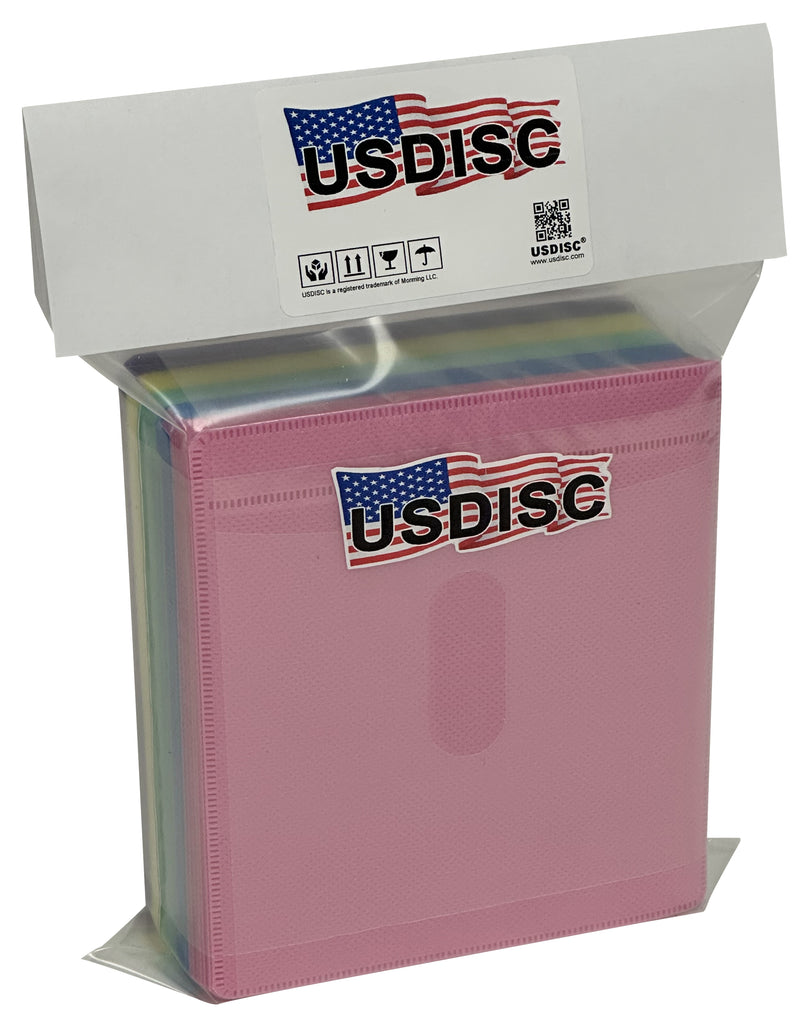 USDISC Plastic Sleeves, Double-sided 2 Disc, Multicolor