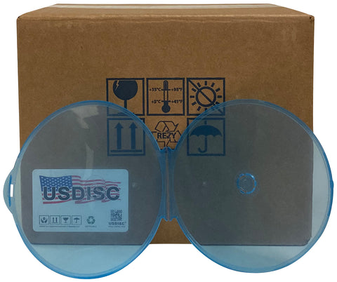 USDISC Clamshell Cases, Single 1 Disc, Clear Blue