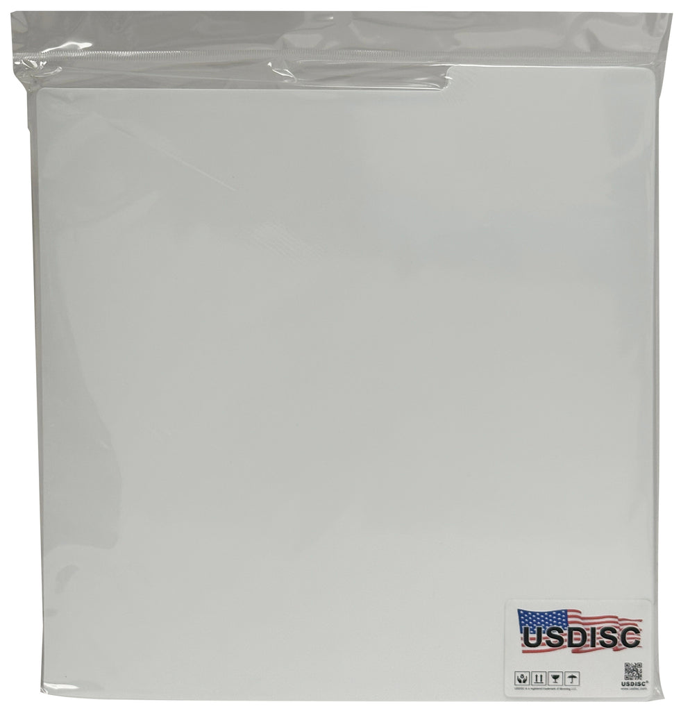 USDISC Record Dividers 12", LP, Polypropylene, 28pt Square Corners, White