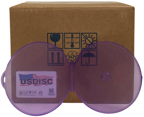 USDISC Clamshell Cases, Single 1 Disc, Clear Purple