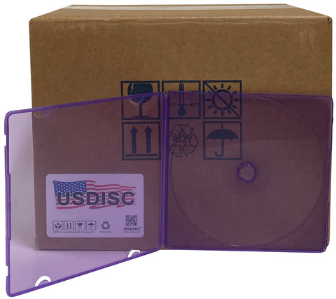 USDISC PP Poly Cases 5mm, Single 1 Disc, Clear Purple