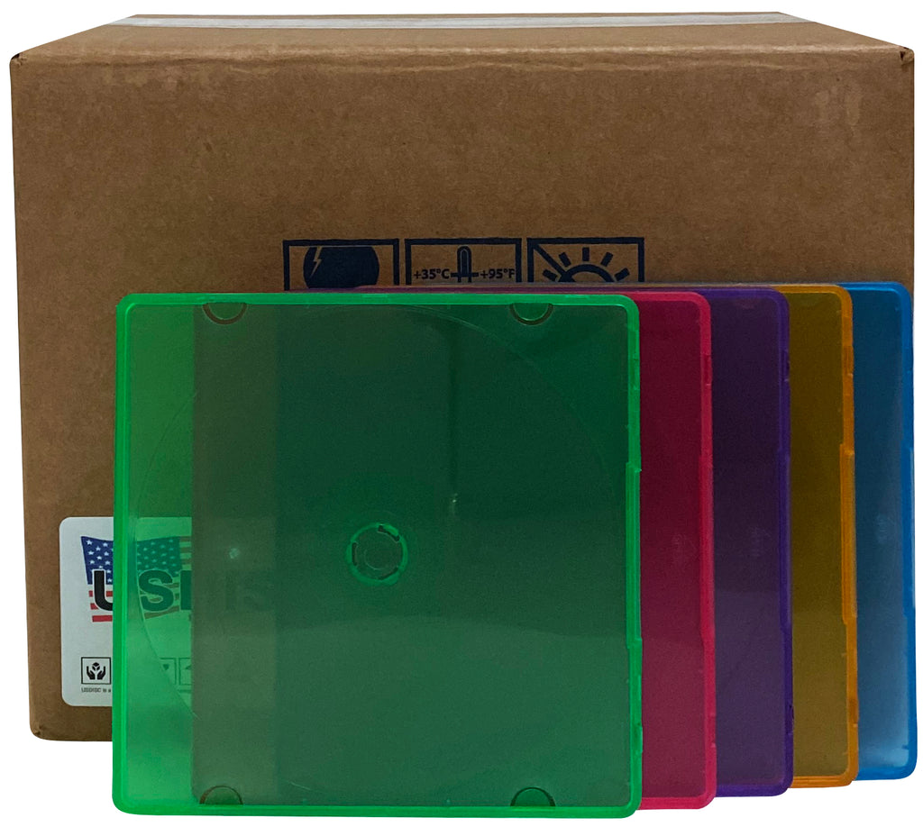 USDISC PP Poly Cases 5mm, Single 1 Disc, Multicolor
