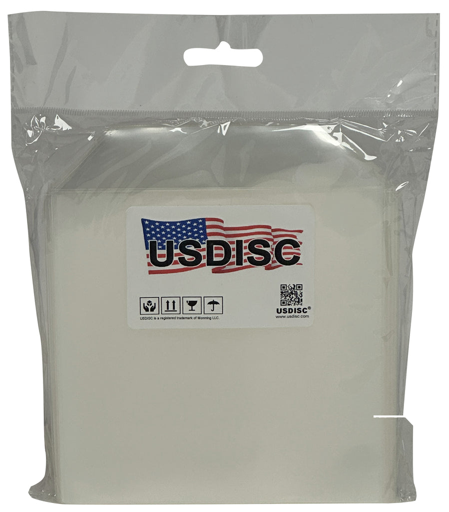 USDISC Plastic Sleeves 4mil 5.2 x 5.1, No Stitches, Clear
