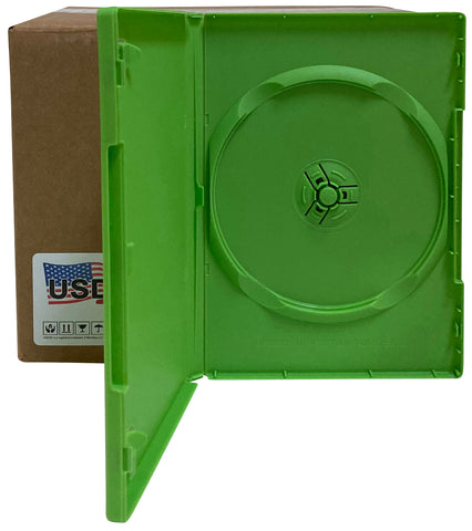 USDISC DVD Cases Standard 14mm Premium, Single 1 Disc, Green
