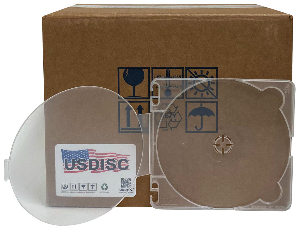 USDISC PP Poly Cases 5mm Binder Filing, Single 1 Disc, Clear