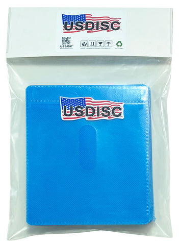 USDISC Plastic Sleeves, Double-sided 2 Disc, Blue