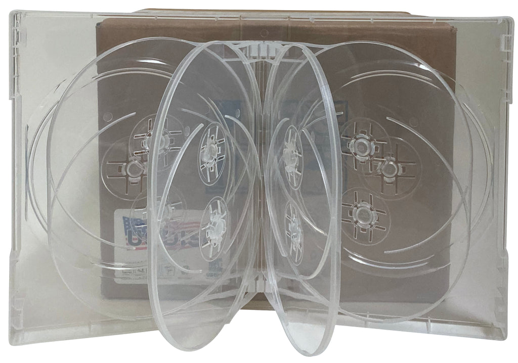 USDISC DVD Cases Chubby 33mm Economy, Decuple 10 Disc, Clear