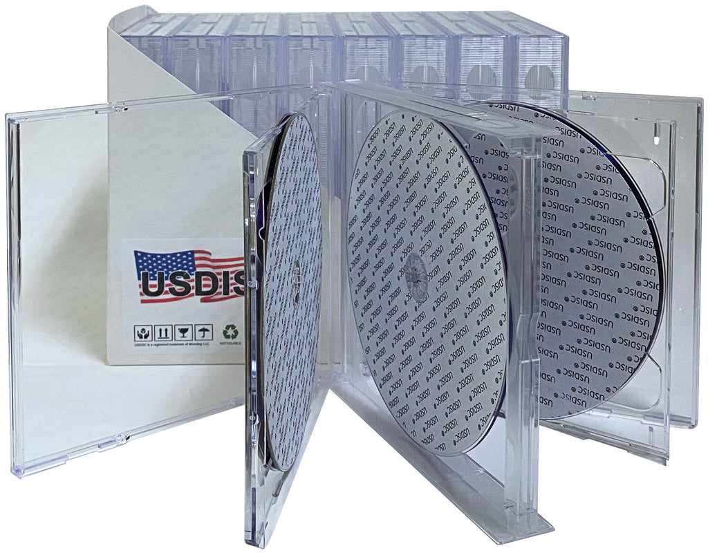 Cd Case Side USDISC CD Jewel Cases Chubby 24mm, Quintuple 5 Disc, Clear